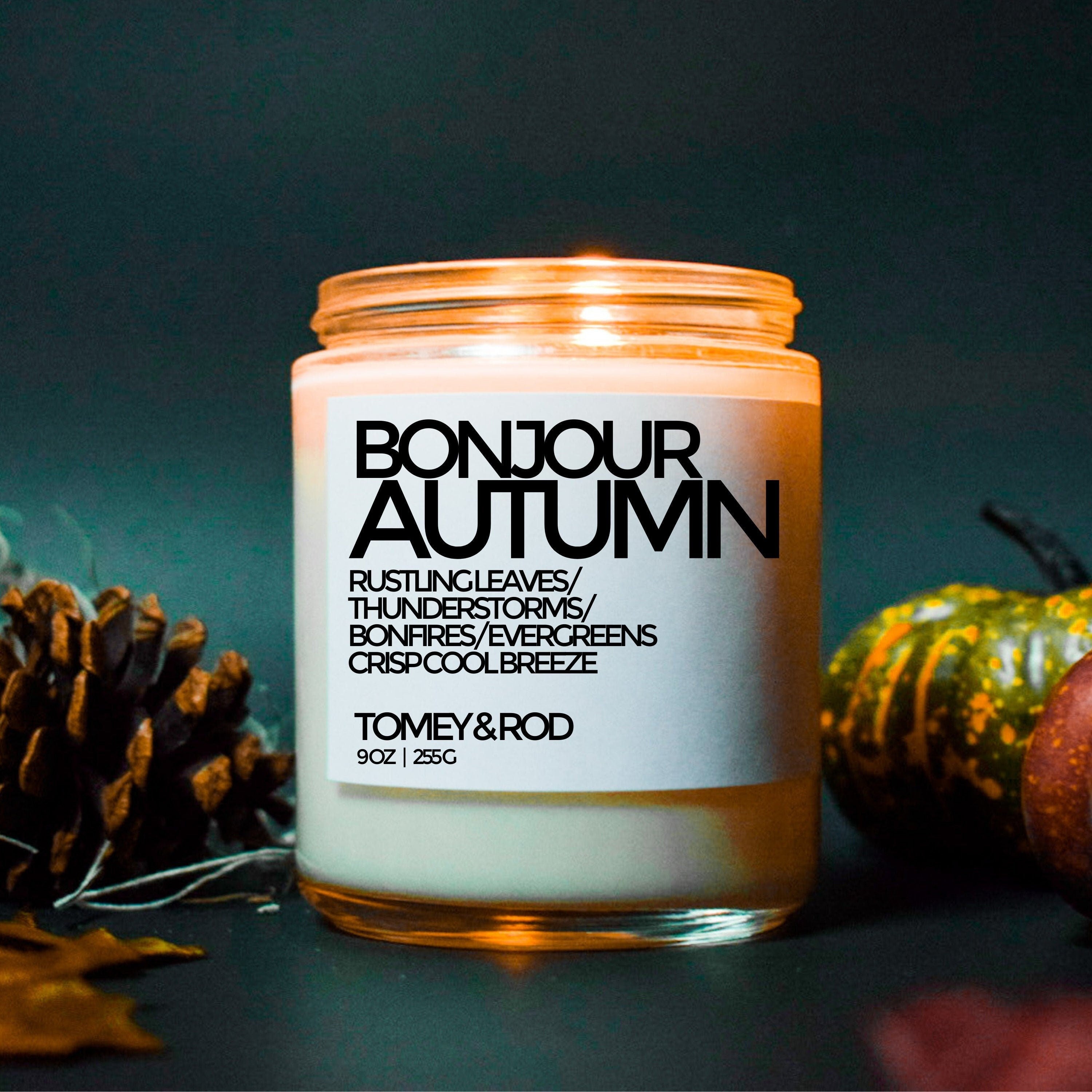 Hello Fall Autumn Candle  | Best Friend Gift | Housewarming Gift | Closing Gifts | New Home Gift | Homeowner Gift | New Homeowner Gift