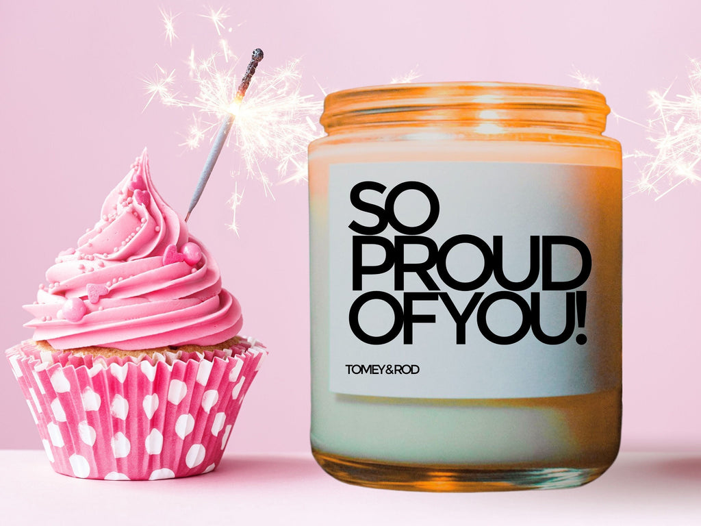 So Proud of You! Congratulatory Candle, Congratulations Gift Candle, Congrats Soy Candle, Celebration Gift, Celebration Candle