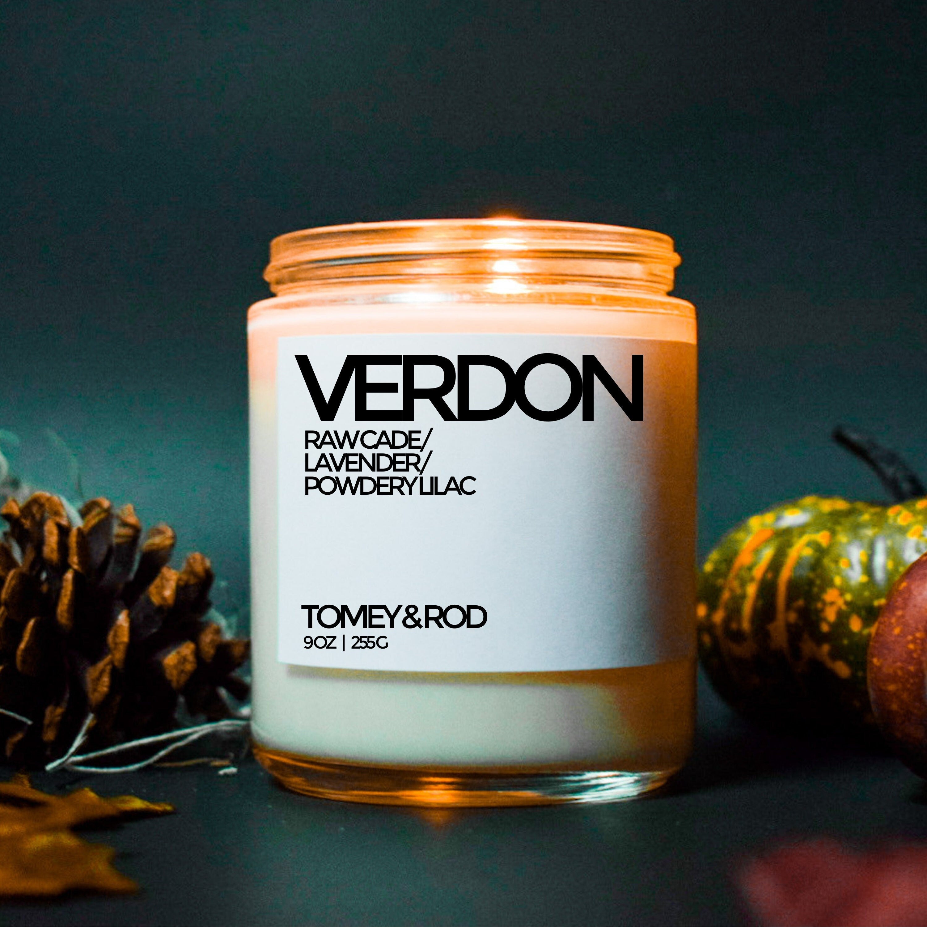 New Home Gift | VERDON Relaxing Soothing Chillout Handmade Soy Candle Vegan | Housewarming candle | Lavender, Juniper, Vetiver, Ylang