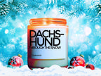 Christmas Candle, Christmas Scented Candle, Dachshund Thru Snow, Holiday Candle, Winter Candles, Holiday Decor, Personalized Customized Gift