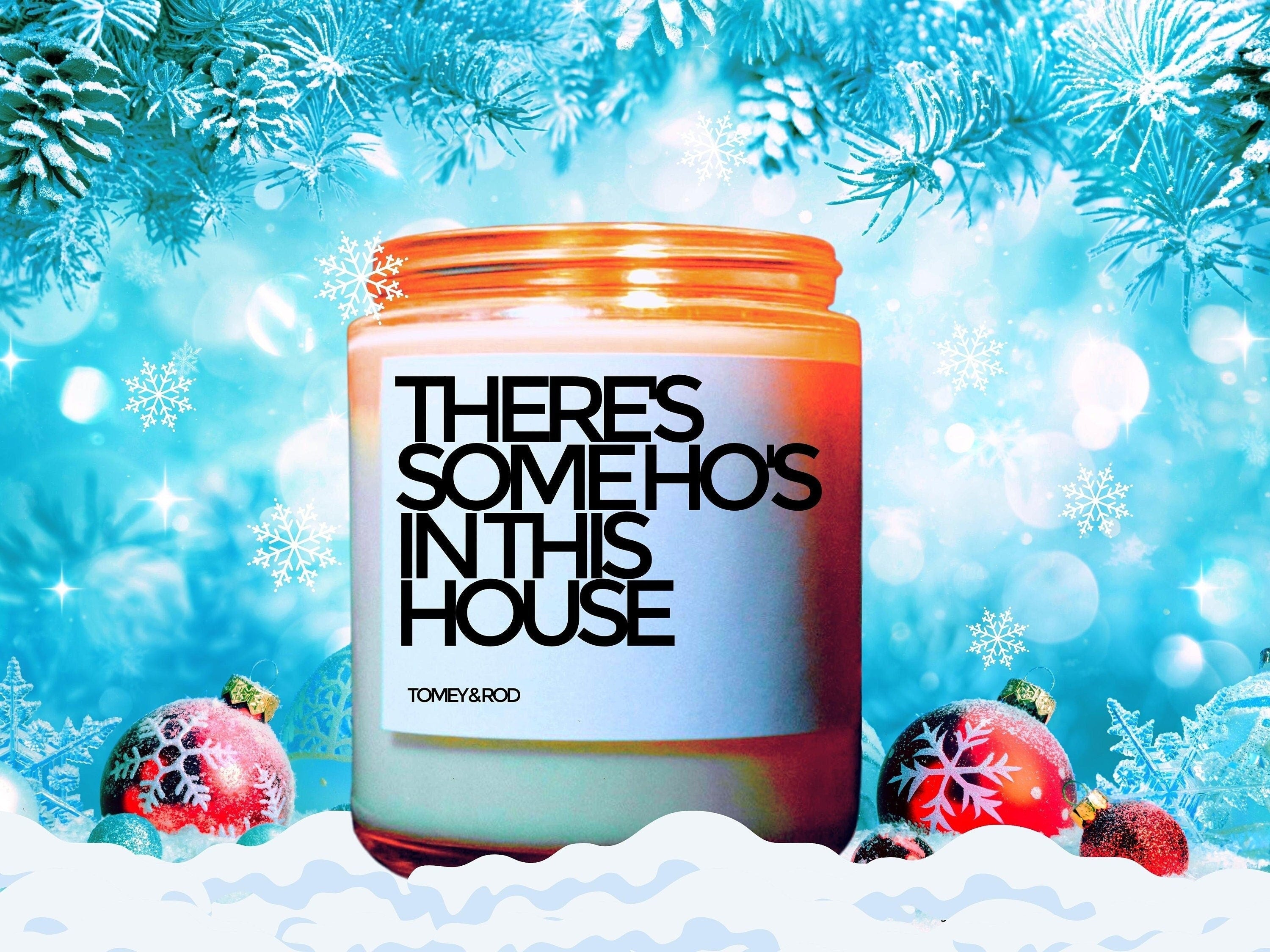 Christmas Candle, Christmas Scented Candle, Hoes in the House, Holiday Candle, Winter Candles, Holiday Decor, Personalized Customized Gift