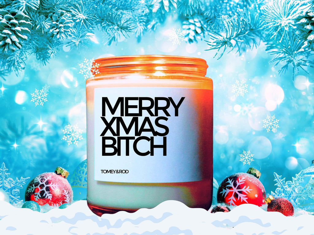 Merry Xmas Bitch Christmas Candle, Christmas Scented Candle, Holiday Candle, Winter Candles, Holiday Decor, Personalized Customized Gift