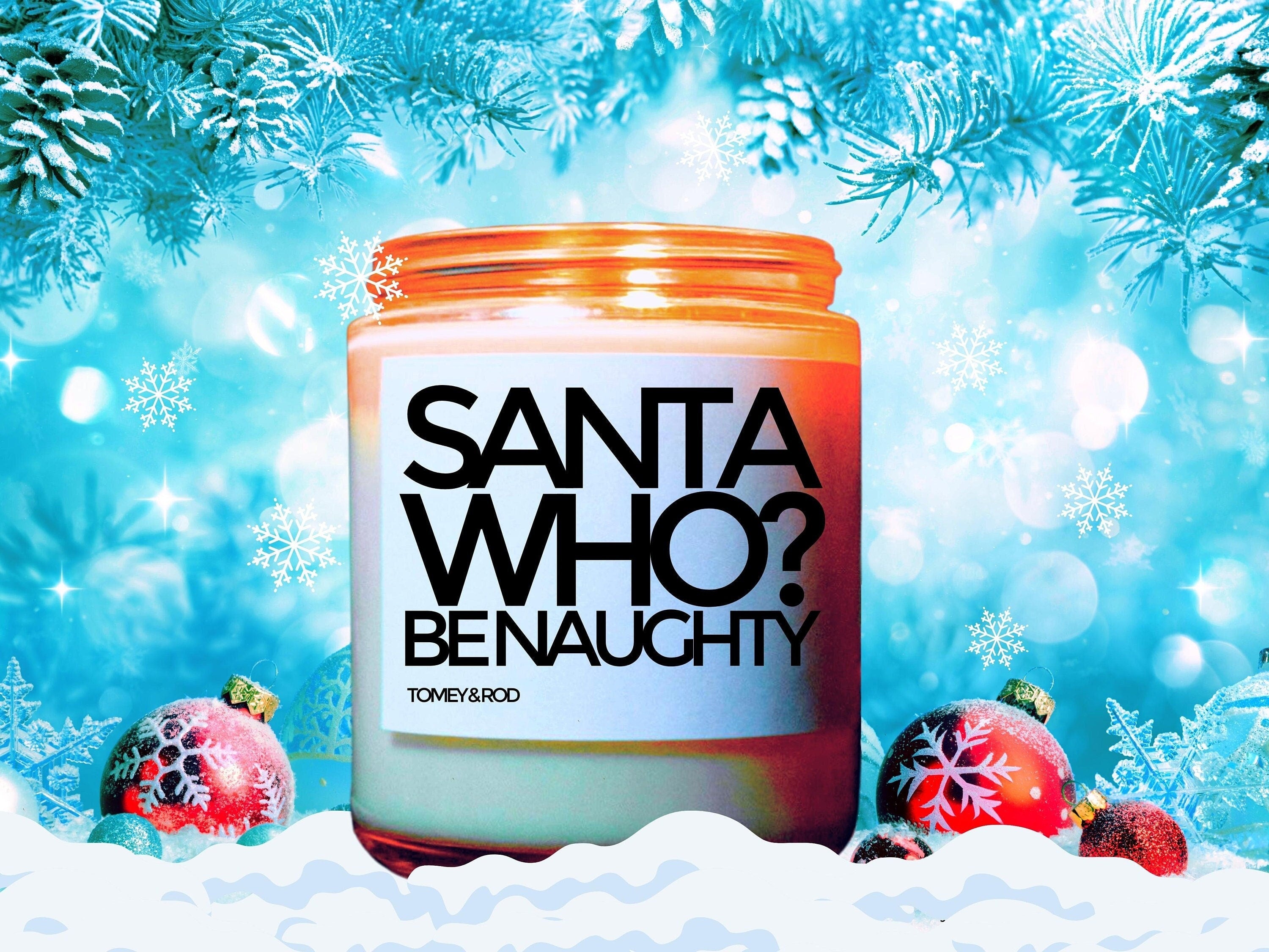 Christmas Candle, Christmas Scented Candle, Santa Who?, Holiday Candle, Winter Candles, Holiday Decor, Personalized Customized Gift