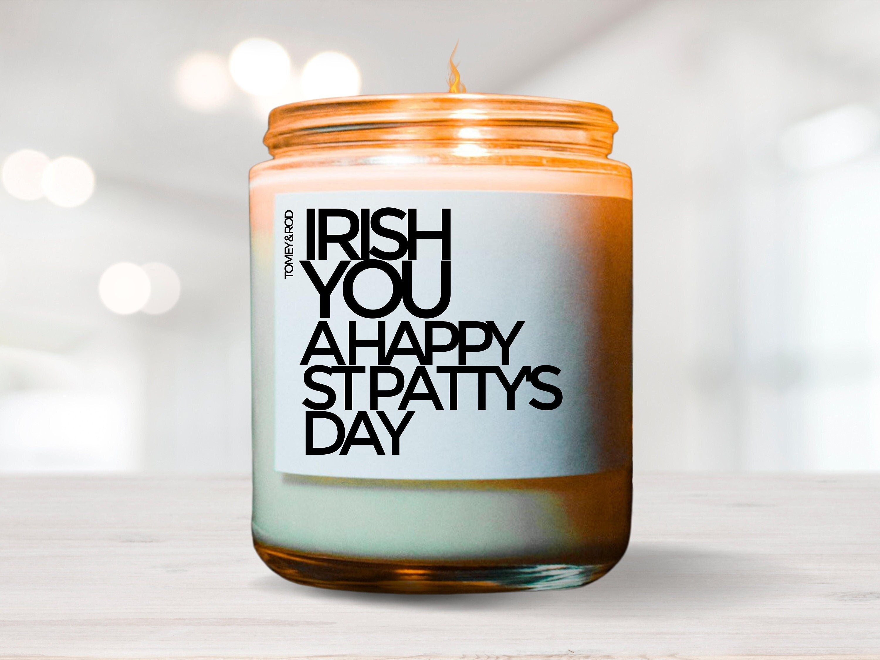 St Patrick's Day Candle, St Patrick's Day Gift, Lucky Candle, Luck of the Irish, Leprechaun Candle, Shamrock Candle, St Patricks Day