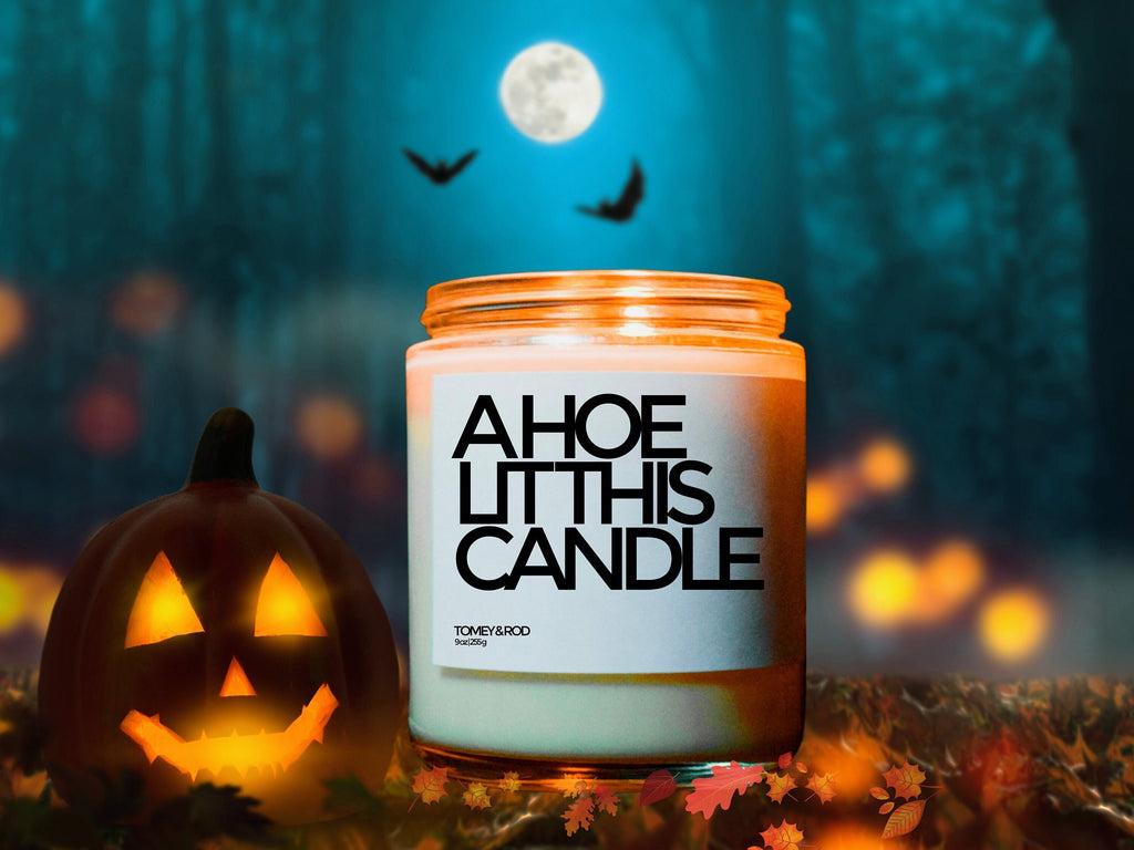 Hoe Lit This Candle, Funny Halloween Decor, Halloween Candle, Custom Candle, Halloween Party Favor, Halloween Gifts, Halloween Decoration