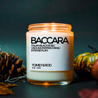BACCARA Handmade Soy Candle Vegan | New Home Gift | Housewarming Gift | Italian Rose, Spicy Peppercorns, Plum, Patchouli, Vanilla & Cumin