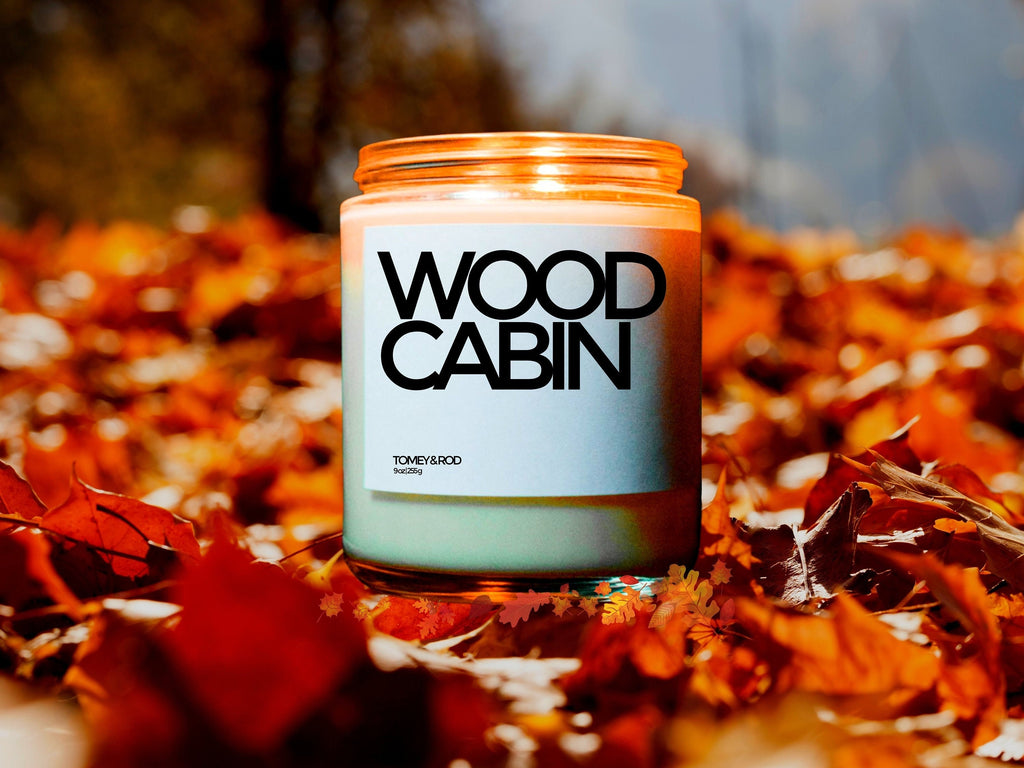 Cozy Wood Cabin Candle, Funny Fall Decor, Autumn Candle, Custom Candle, Fall Party Favor, Autumn Gifts, Autumn Decoration, Thanksgiving