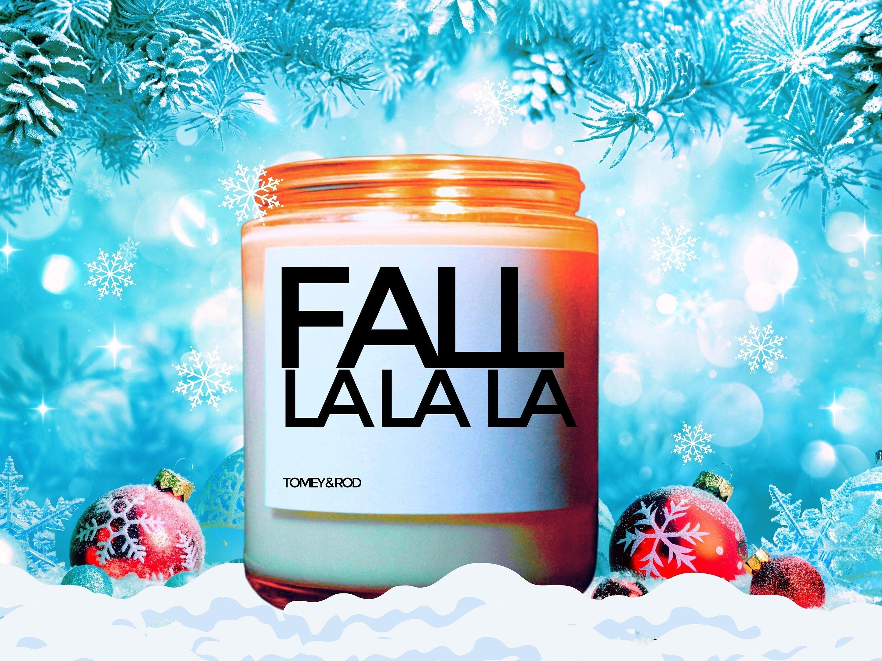 Christmas Candle, Christmas Scented Candle, FA LA LA, Holiday Candle, Winter Candles, Holiday Decor, Personalized Customized Gift