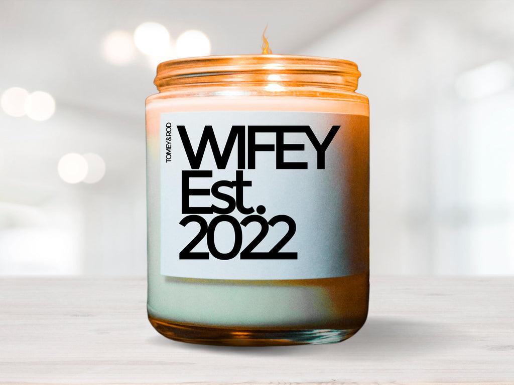 Wifey Est. 2022 Bridal Shower Candle, Gift For Bride, Engagement Gift, Wedding Gift, Funny Candle, Best Friend Gift, Bridal Shower Gift
