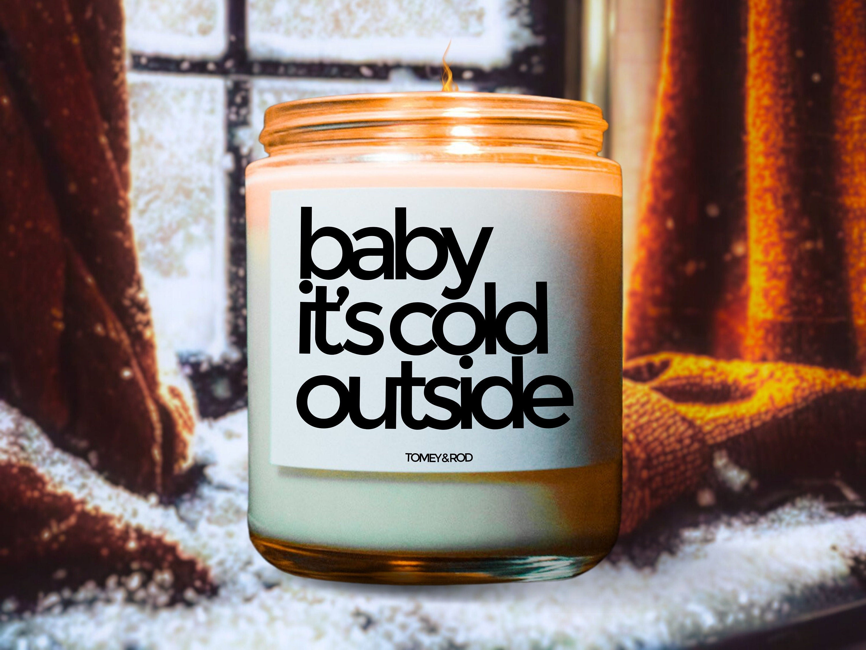 Baby It's Cold Outside Soy Candle, Christmas Gift For Friend, Gift For Bestie, Christmas Decor, Secret Santa Gift, Christmas Gift For Her