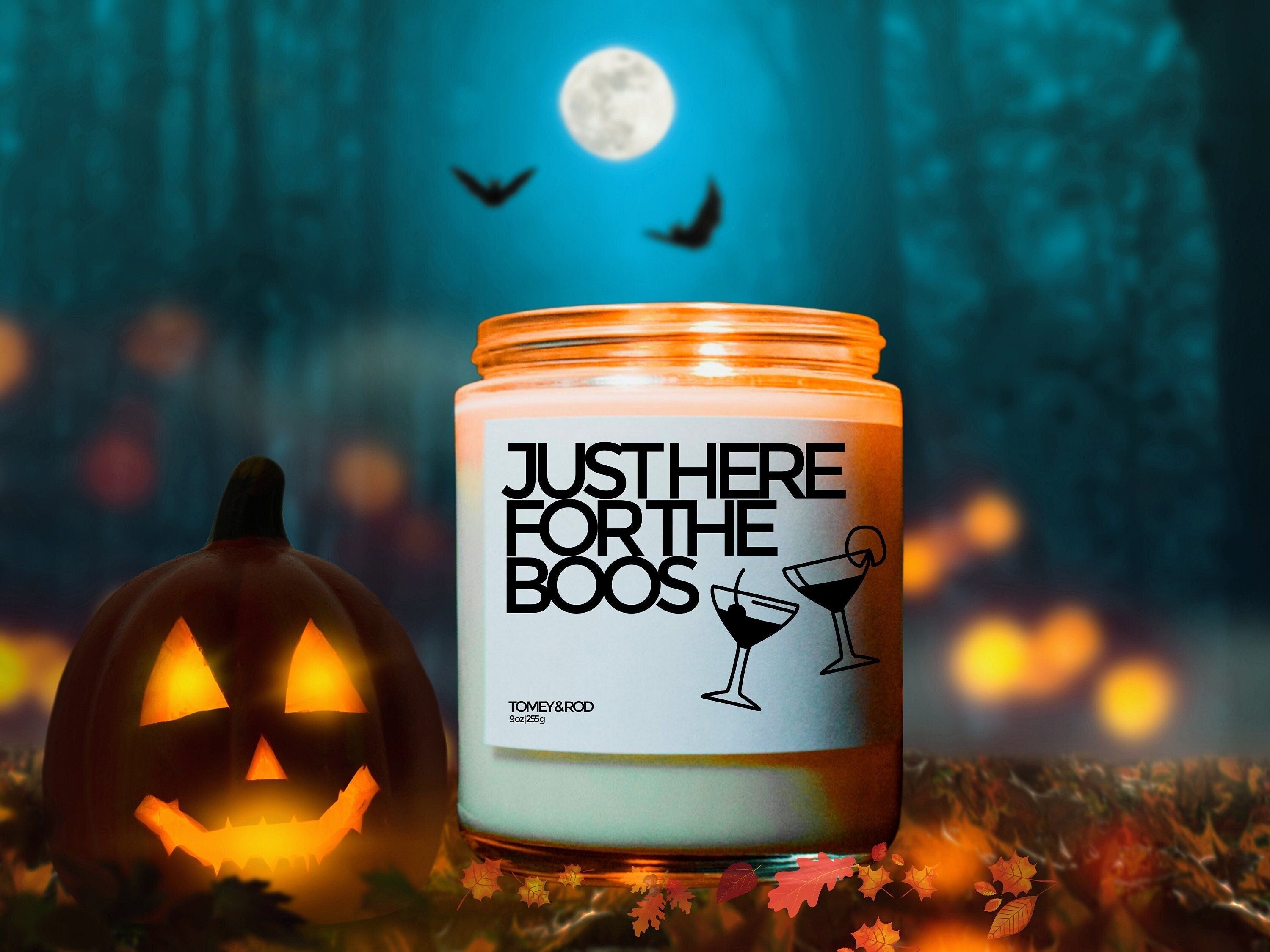 Here for Boos Candle, Funny Halloween Decor, Halloween Candle, Custom Candle, Halloween Party Favor, Halloween Gifts, Halloween Decoration