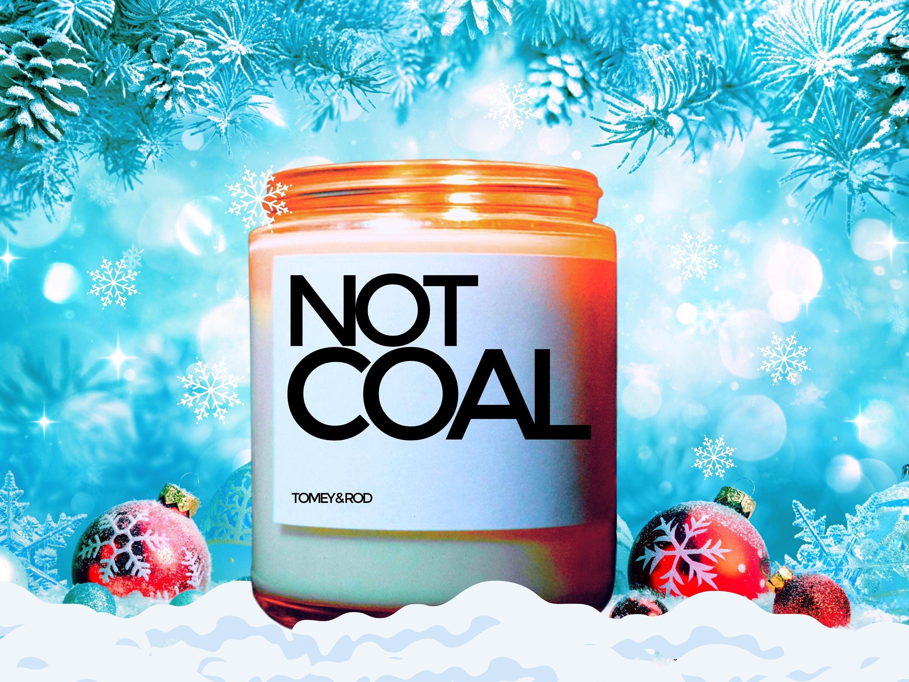 Christmas Candle, Christmas Scented Candle, Not Coal, Holiday Candle, Winter Candles, Holiday Decor, Personalized Customized Gift