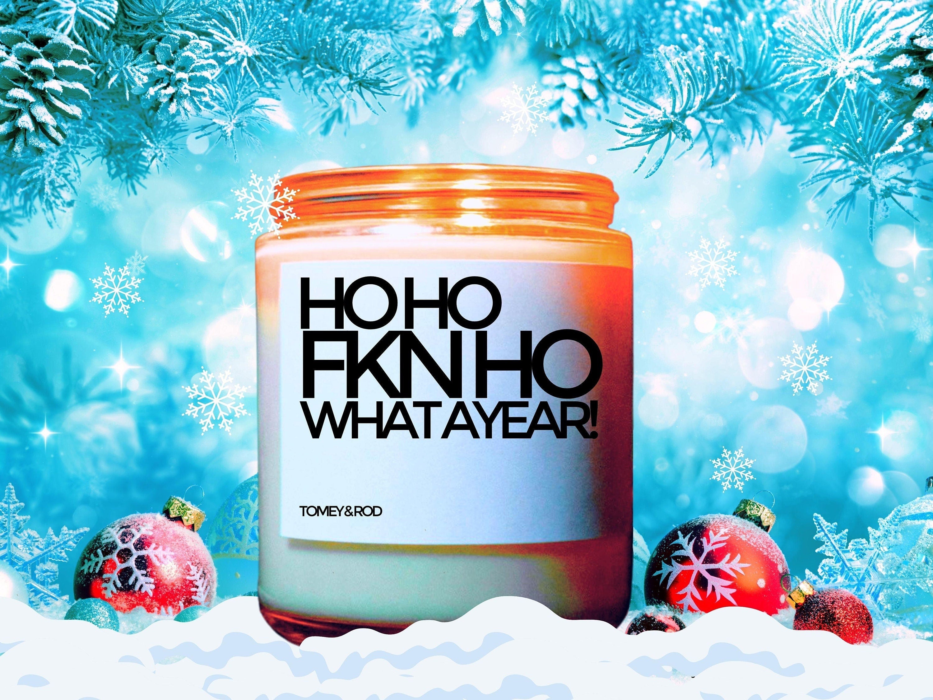 Christmas Candle, Christmas Scented Candle, What a Year, Holiday Candle, Winter Candles, Holiday Decor, Personalized Customized Gift