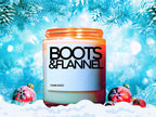 Christmas Candle, Christmas Scented Candle, Boots & Flannel, Holiday Candle, Winter Candles, Holiday Decor, Personalized Customized Gift