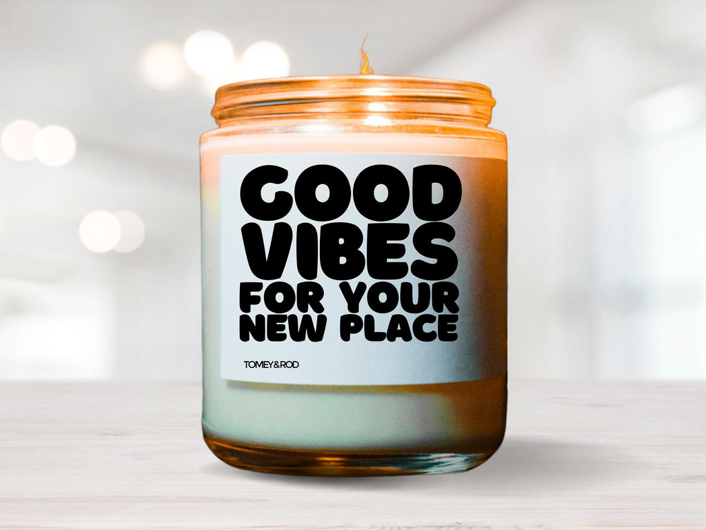 Good Vibes, Minimalist Housewarming Candle, Closing Gift for Buyer, New Home Decor, Homeowner Decor, New House Candle, New Homeowner Gift