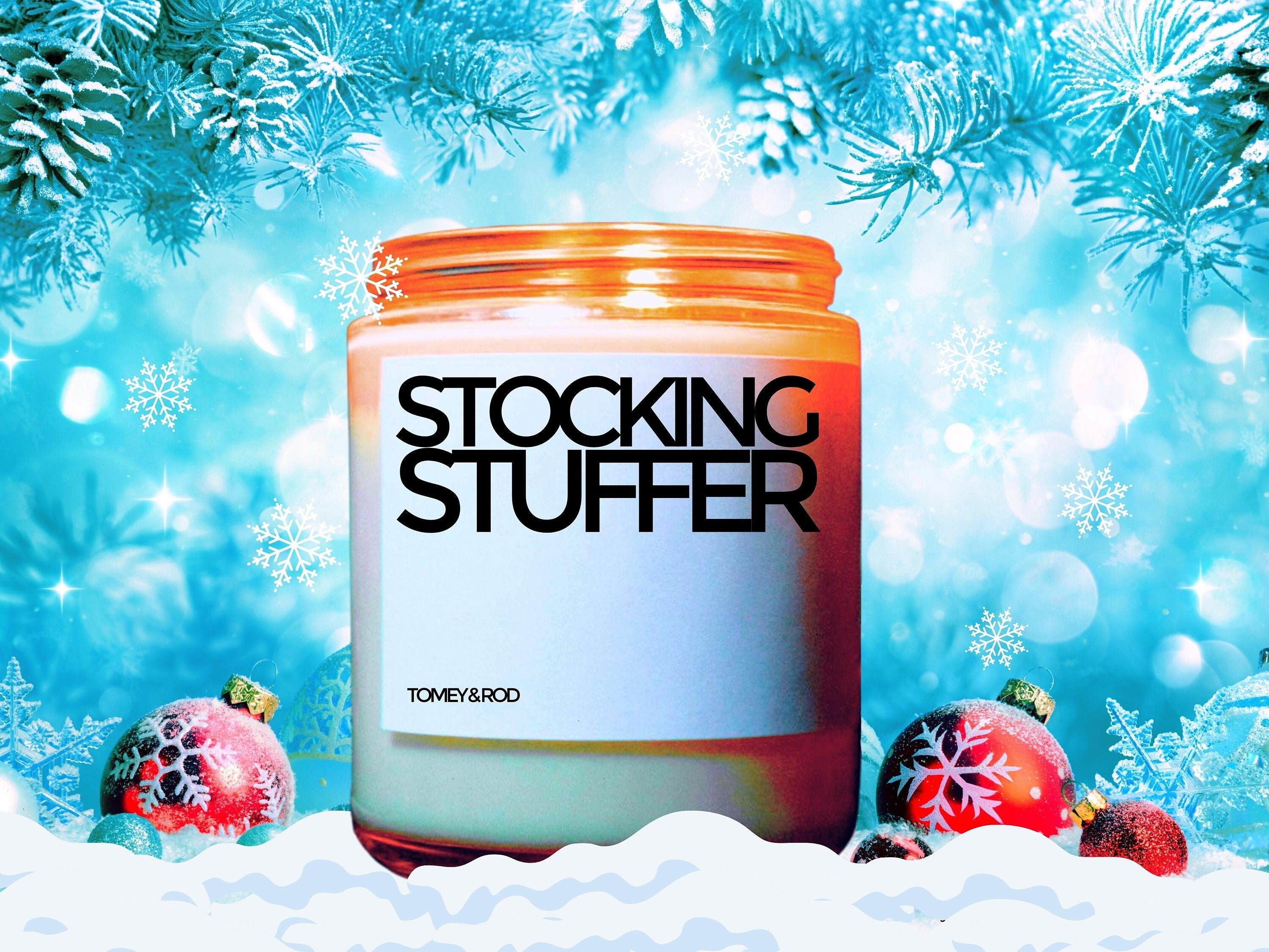 Christmas Candle, Christmas Scented Candle, Stocking Stuffer, Holiday Candle, Winter Candles, Holiday Decor, Personalized Customized Gift