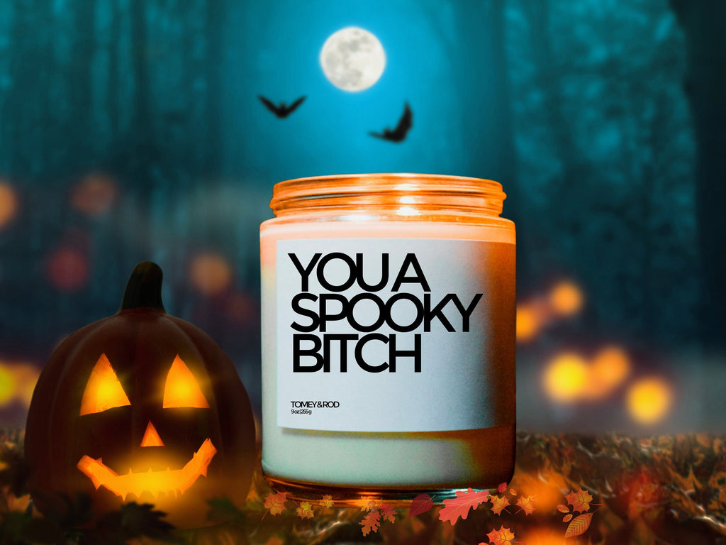 Spooky Bitch Candle, Funny Halloween Decor, Halloween Candle, Custom Candle, Halloween Party Favor, Halloween Gifts, Halloween Decoration