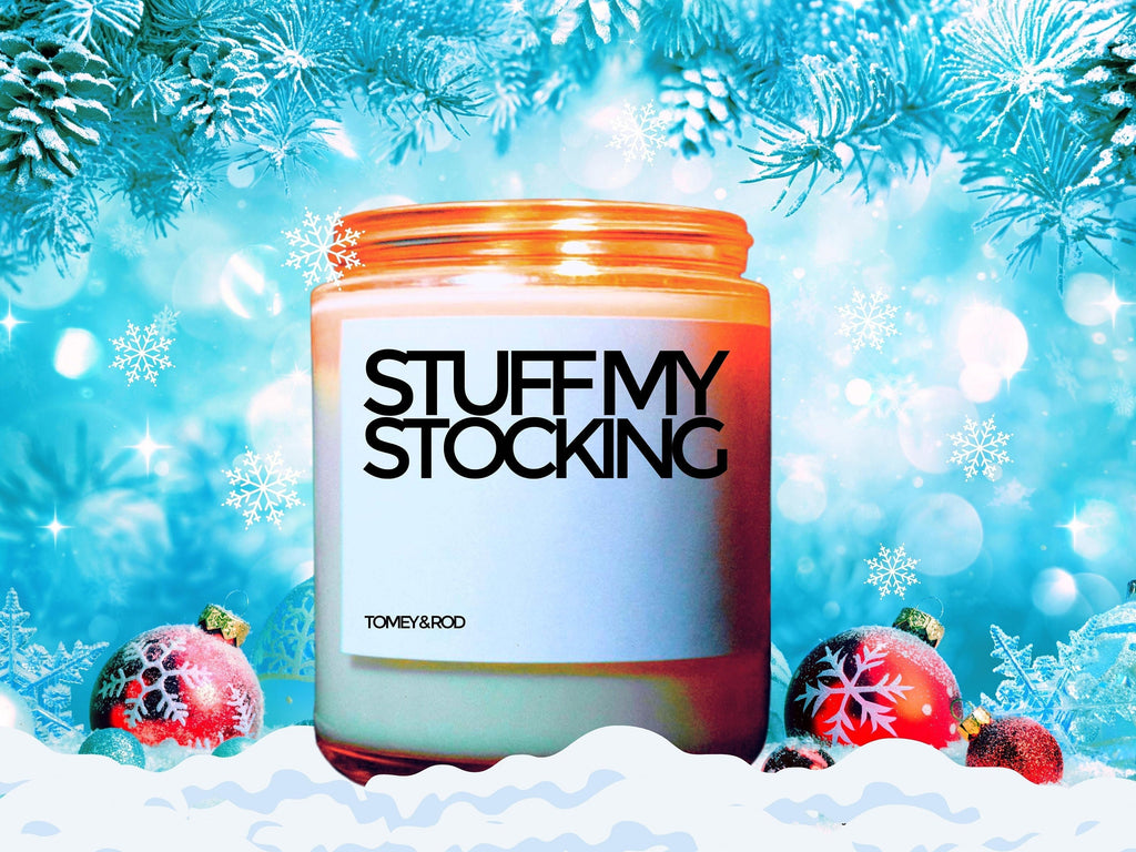 Stuff My Stocking Christmas Candle, Christmas Scented Candle, Holiday Candle, Winter Candles, Holiday Decor, Personalized Customized Gift