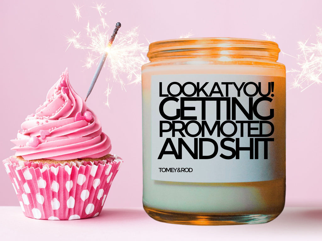 Getting Promoted & Shit! Congratulatory Candle, Congratulations Gift Candle, Promotion Gift, Promotion Candle, Celebration Candle
