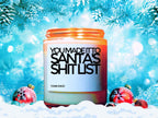 Christmas Candle, Christmas Scented Candle, Santa's Shit List, Holiday Candle, Winter Candles, Holiday Decor, Personalized Customized Gift