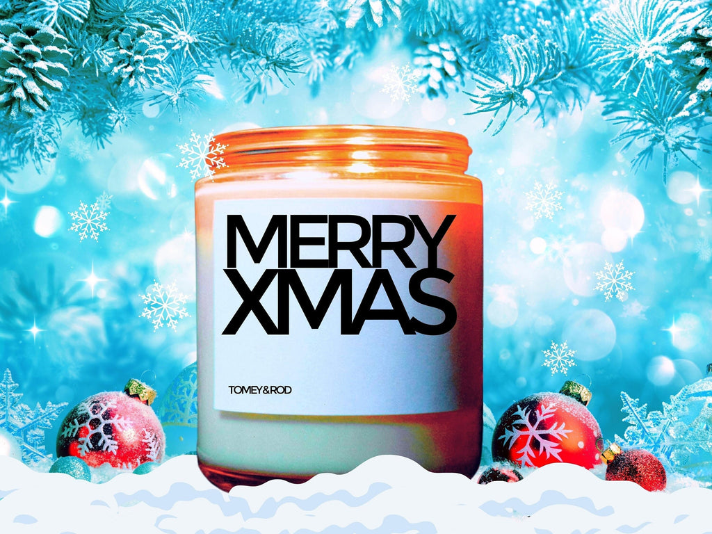 Christmas Candle, Christmas Scented Candle, Merry Xmas, Holiday Candle, Winter Candles, Holiday Decor, Personalized Customized Gift