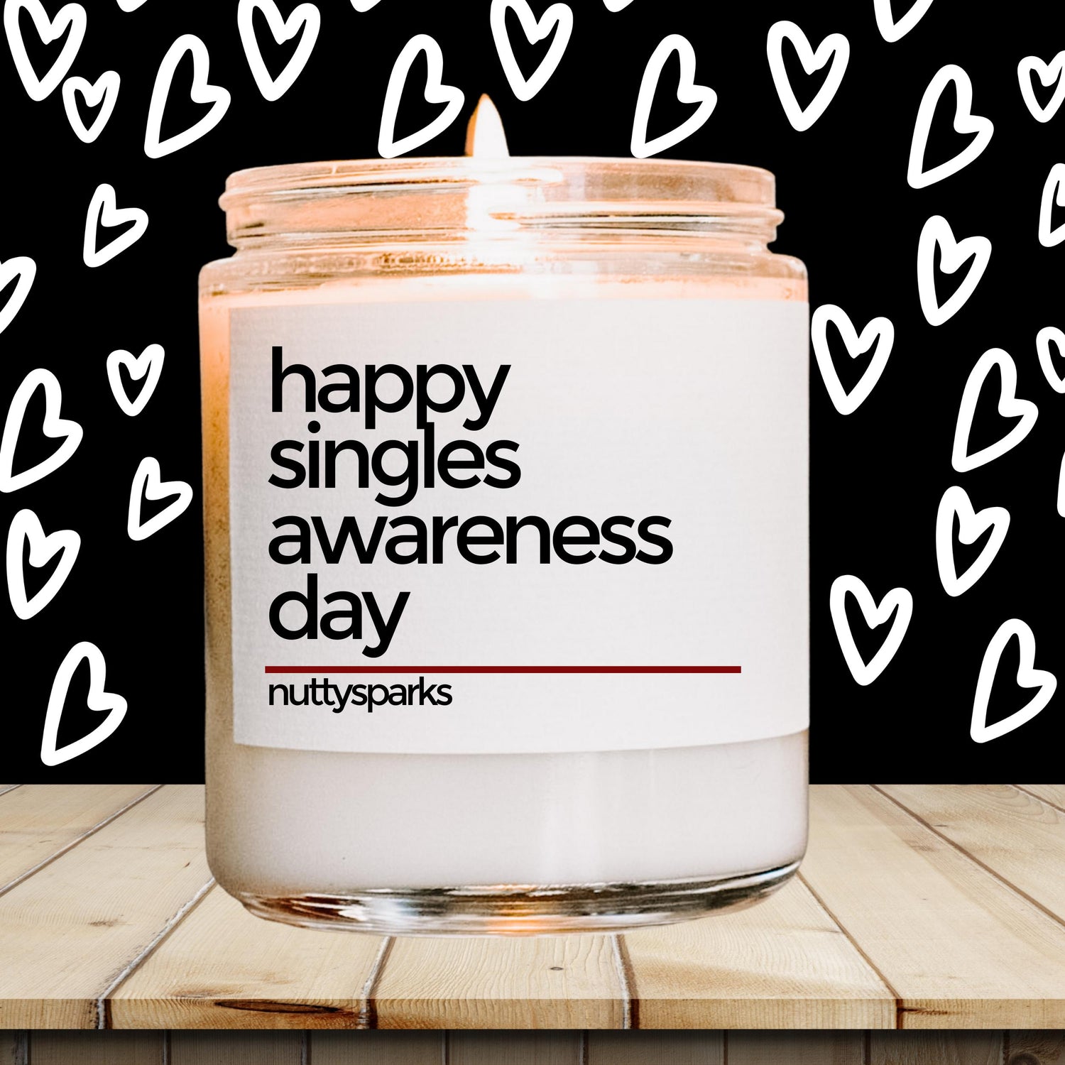 a jar of happy singles awareness day candle