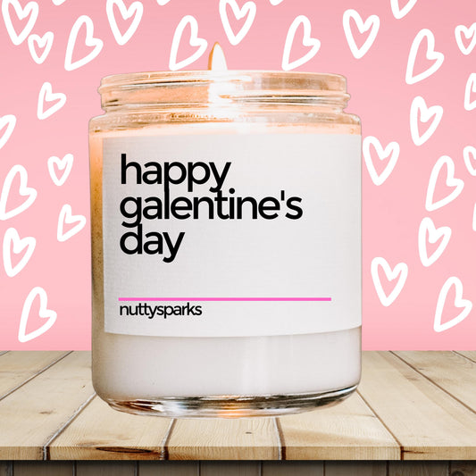 a jar of happy valentine's day candles sitting on a table